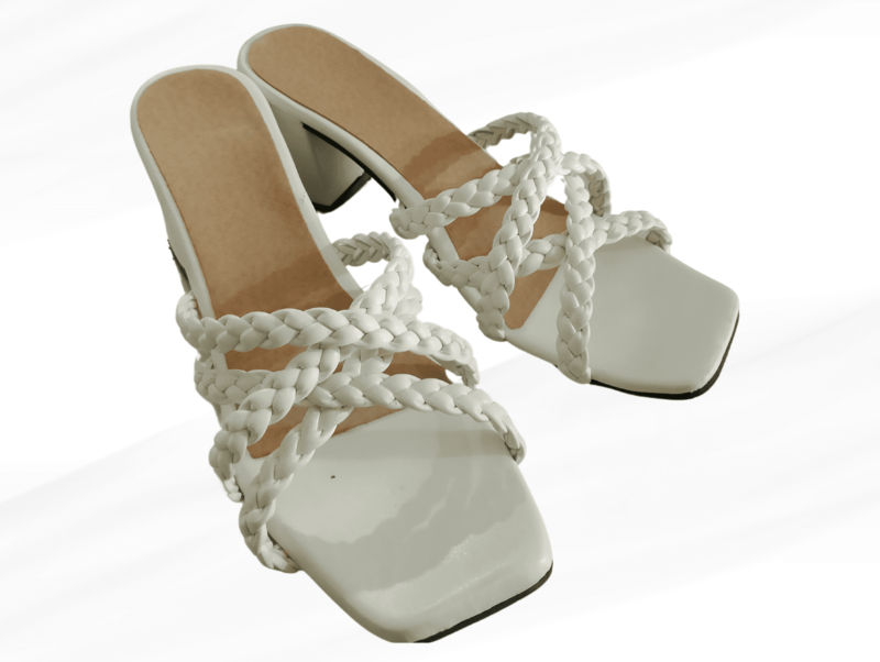 شبشب حريمي ضفيرة ابيض