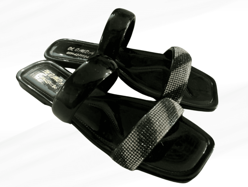 شبشب 2 باند حريمي أسود