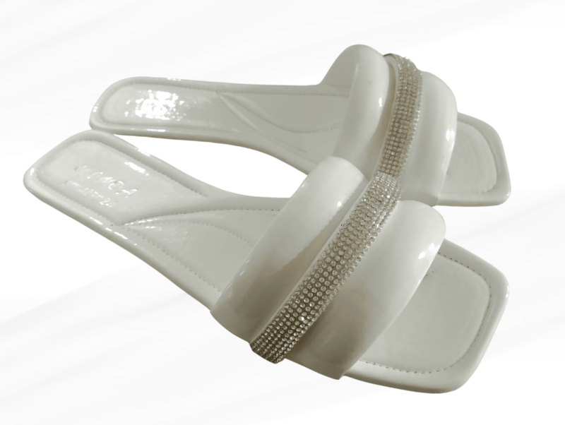 شبشب 3 باند ألماز حريمي ابيض